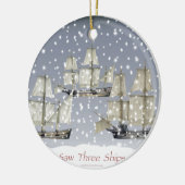 sah ich drei Schiffe Keramik Ornament (Links)