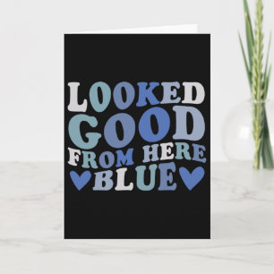 Sah von hier aus gut aus Blau Lustig Softll Mama M Karte