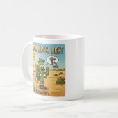 Sahara Black Light DJ Cactus Cartoon Kaffeetasse (Vorderseite Links)