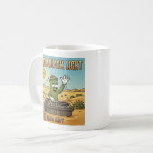Sahara Black Light DJ Cactus Cartoon Kaffeetasse (Vorderseite Links)