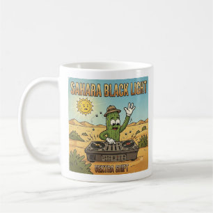 Sahara Black Light DJ Cactus Cartoon  Kaffeetasse