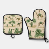"Sahara Camel Kitchen Set" Ofenhandschuh & Topflappen-Set (Vorderseite)