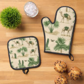 "Sahara Camel Kitchen Set" Ofenhandschuh & Topflappen-Set (Oben Unten)
