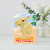 Sahara Cartoon Camel Postkarte (Stehend Vorderseite)