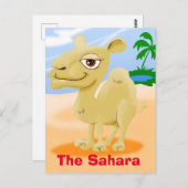 Sahara Cartoon Camel Postkarte (Vorne/Hinten)