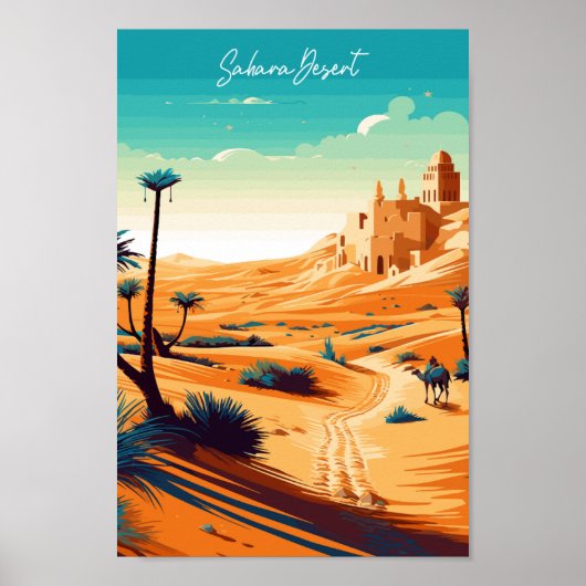 Sahara Desert Africa Vintage-Illustration Poster (Vorne)