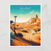 Sahara Desert Africa Vintage-Illustration Postkarte (Vorderseite)