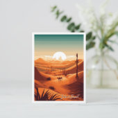 Sahara Desert Art Vintage Reise Illustration Postkarte (Stehend Vorderseite)