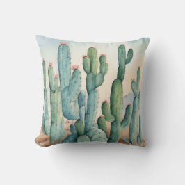 Sahara Desert Watercolor Cactus Decorative Kissen