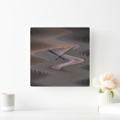 Sahara Fraktal Wall Clock ohne Zahlen Quadratische Wanduhr (Zuhause)