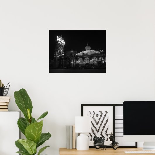 Sahara Las Vegas in Schwarz und Weiß Poster (Heimbüro)