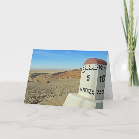 Sahara-Meilenstein, Tunesien Karte (Vorderseite)