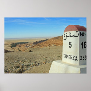 Sahara-Meilenstein, Tunesien Poster