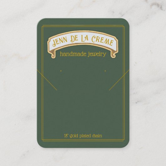 Sahara Nights Green Juwelier Display Telefonnummerkarte (Vorderseite)