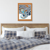 Sahara Pearls Stamm Exotic Peacock Leinwanddruck (Insitu (Schlafzimmer))