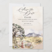 Sahara Savanna Picnic Save the Date Einladung (Vorderseite)