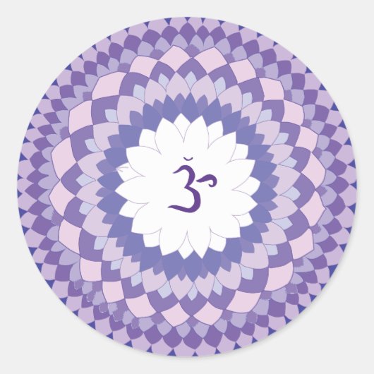 Sahasrara chakra mandala runder aufkleber (Vorderseite)