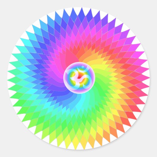 Sahasrara die Krone Chakra Runder Aufkleber (Vorderseite)