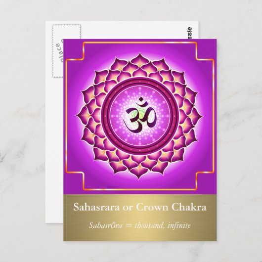 Sahasrara oder Crown Chakra Postcard Postkarte (Vorne/Hinten)