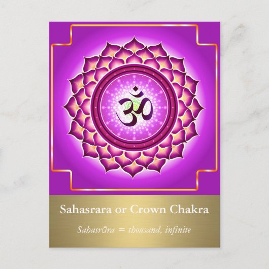 Sahasrara oder Crown Chakra Postcard Postkarte (Vorderseite)