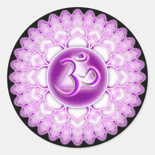 Sahasrara oder Krone der 7. Chakra Runder Aufkleber (Vorderseite)