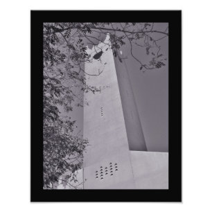 Sahat al Kindi Minaret mit Blätter Fotodruck