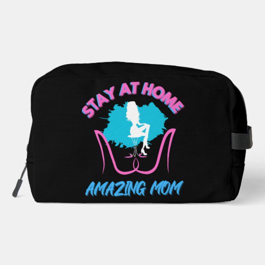 Sahm Bleibe auf Zuhause Mama Pink & Blue Ladys Sho Waschbeutel (Rückseite)