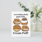 Sahne-Puff-Essens-Dessert  Postkarte (Stehend Vorderseite)