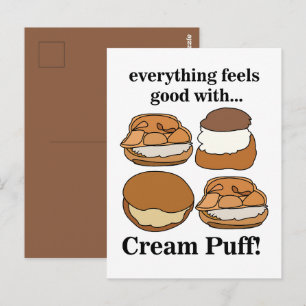 Sahne-Puff-Essens-Dessert Postkarte