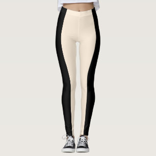 Sahne- u. schwarzer Streifen-moderne schicke Leggings