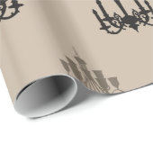 Sahne- und schwarze Leuchter Geschenkpapier (Rolleneckpunkt)