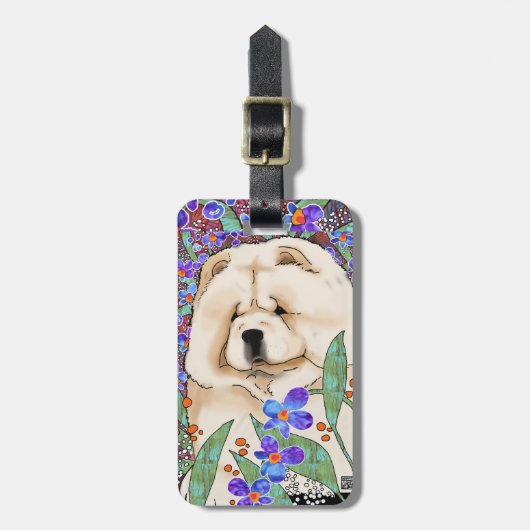 SAHNEbatikchow-chow Gepäckanhänger (Vorderseite vertikal)