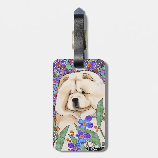 SAHNEbatikchow-chow Gepäckanhänger (Rückseite vertikal)