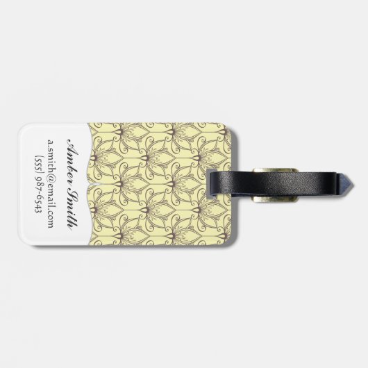 Sahneblumenmuster Gepäckanhänger (Rückseite horizontal)