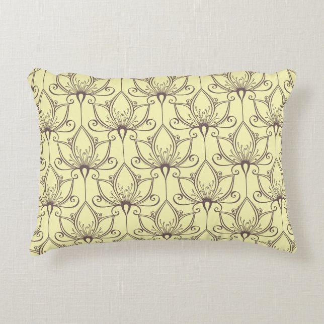 Sahneblumenmuster Zierkissen (Vorderseite)