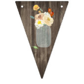 SahneblumenWeckglaswoodgrain-Land-Hochzeit Wimpelkette (Dritte Fahne)