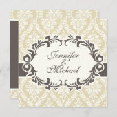 Sahnedamast-Hochzeits-Einladung Einladung (Vorne/Hinten)