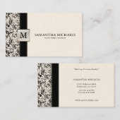 Sahnedamast-Monogramm-Innenarchitektur Visitenkarte (Vorne/Hinten)