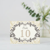 Sahnedamast-Tischnummer-Postkarte Postkarte (Stehend Vorderseite)