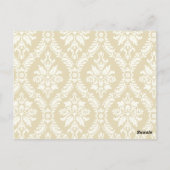 Sahnedamast-Tischnummer-Postkarte Postkarte (Rückseite)