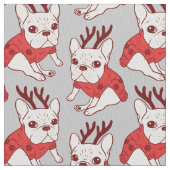 SahneFrenchie in der Weihnachtsstrickjacke Stoff (Nahaufnahme)