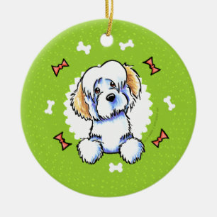 SahneHavanese Hundeknochen-WeihnachtsKranz Keramik Ornament