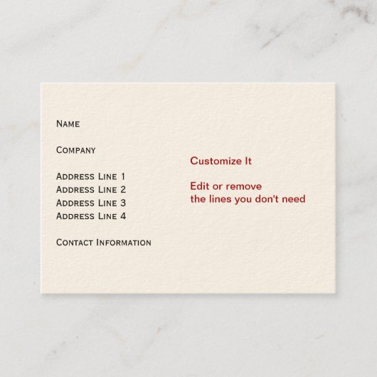 Sahnekarte Visitenkarte (Vorderseite)