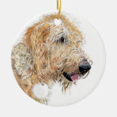 Sahnelabradoodle Keramikornament (Vorne)