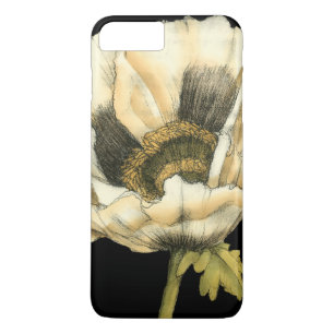 Sahnemohnblumen-Blume auf schwarzem Hintergrund Case-Mate iPhone Hülle