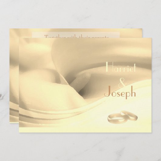 Sahnige Calla-Lilien-Eheringe Einladung (Vorne/Hinten)