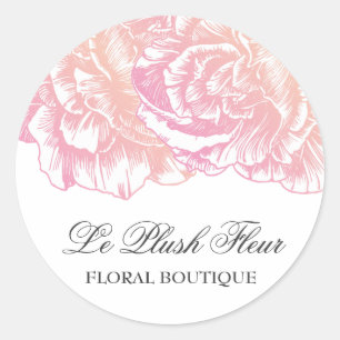 Sahniges Rosa 311 Le Plush Fleur Runder Aufkleber