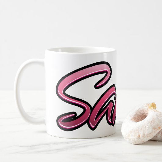 Sahra faded pink Tasse Teetasse Kaffeetasse (Mit Donut)