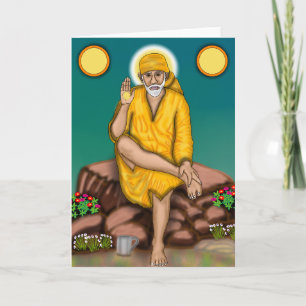 Sai Baba Grußkarte Karte