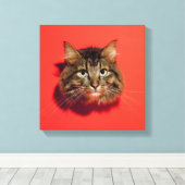 Saiberische Katze Leinwanddruck (Insitu (Holzboden))
